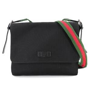 GUCCI Black Leather Messenger Bag